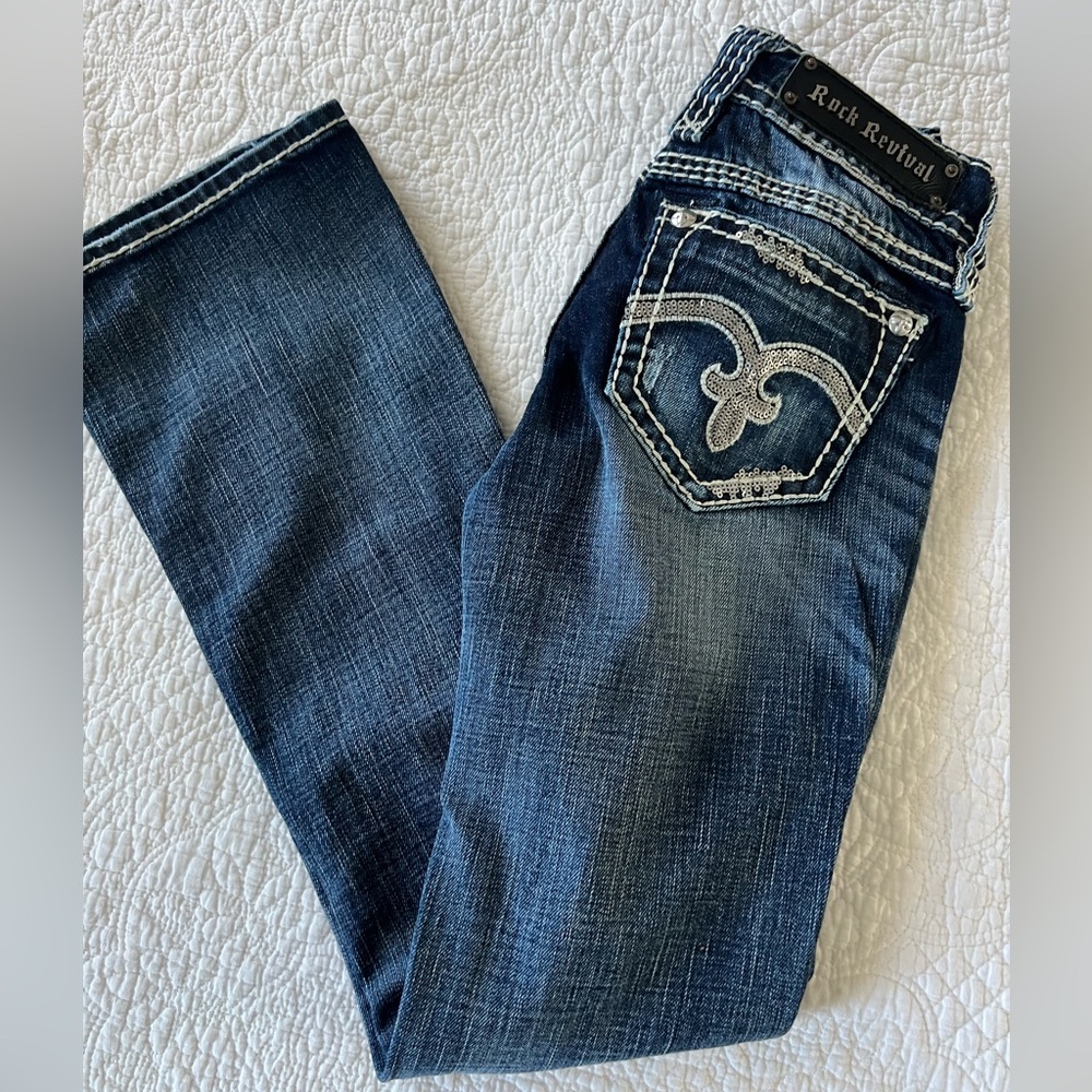 Rock Revival Women’s Distressed Jeans Boot Cut (26) Excellent Condition